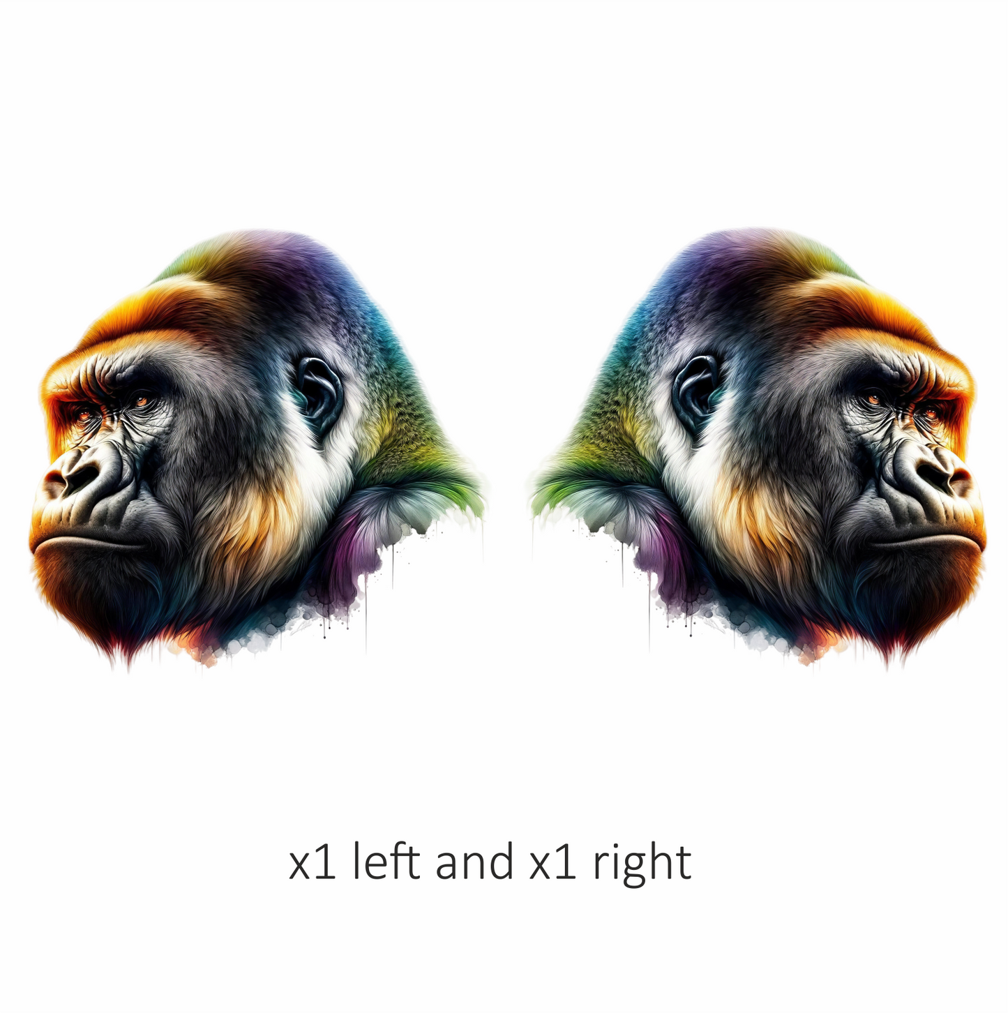 Gorilla Colorful Head Animal Vinyl Sticker Decal