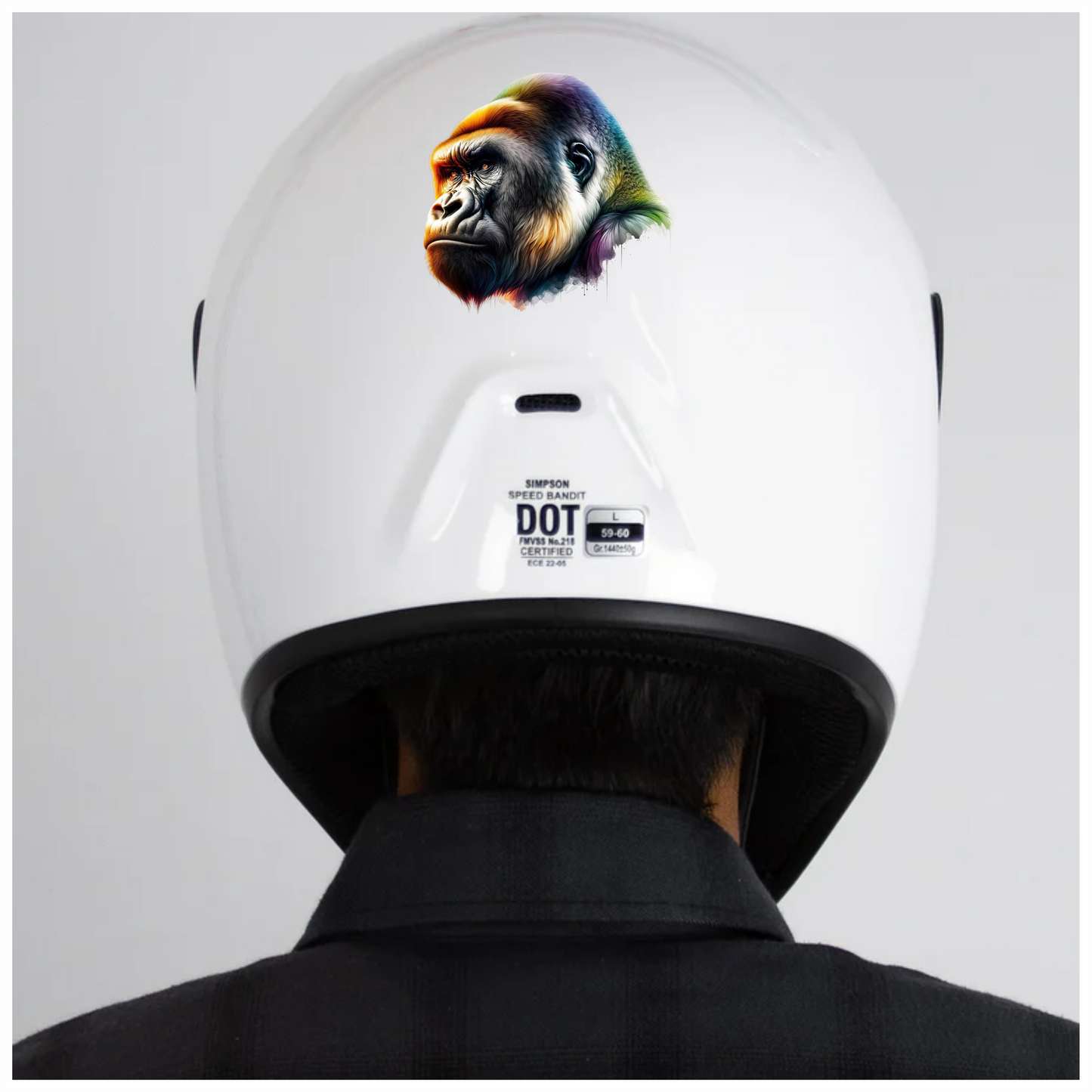 Gorilla Colorful Head Animal Vinyl Sticker Decal