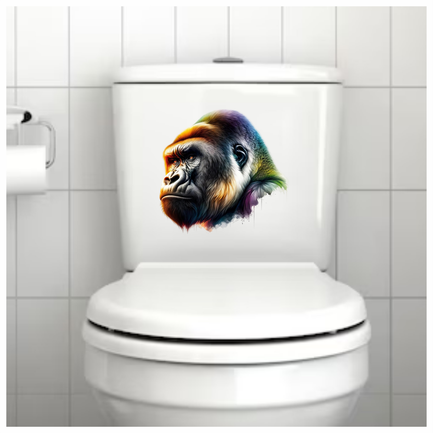 Gorilla Colorful Head Animal Vinyl Sticker Decal