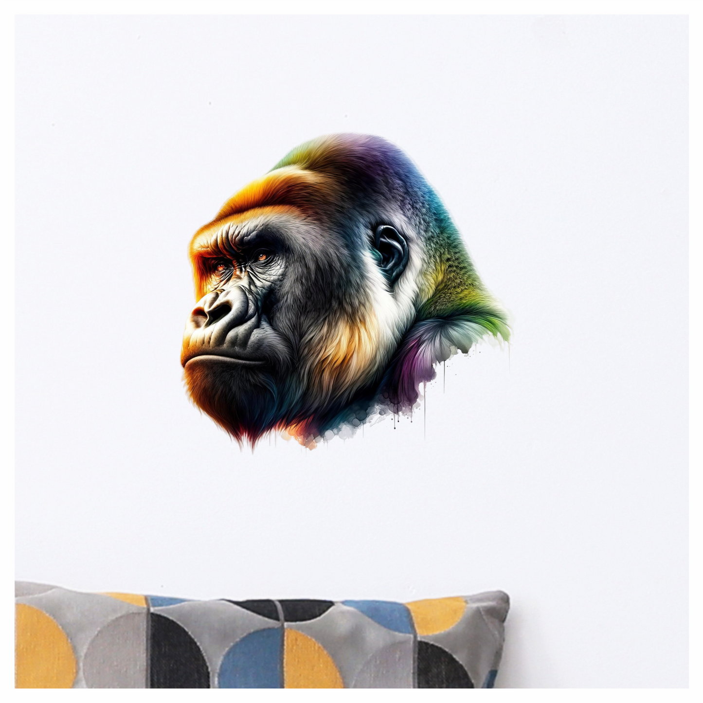 Gorilla Colorful Head Animal Vinyl Sticker Decal