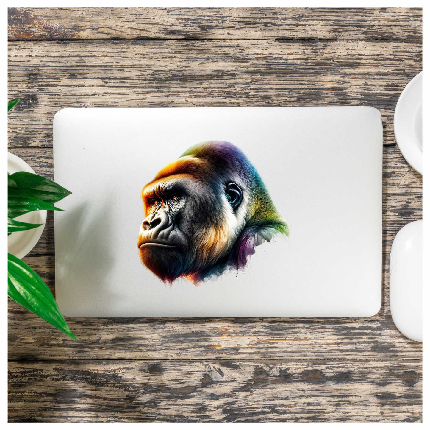 Gorilla Colorful Head Animal Vinyl Sticker Decal