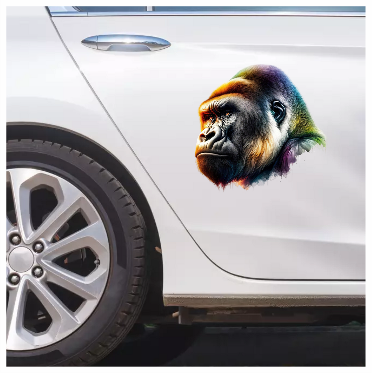Gorilla Colorful Head Animal Vinyl Sticker Decal