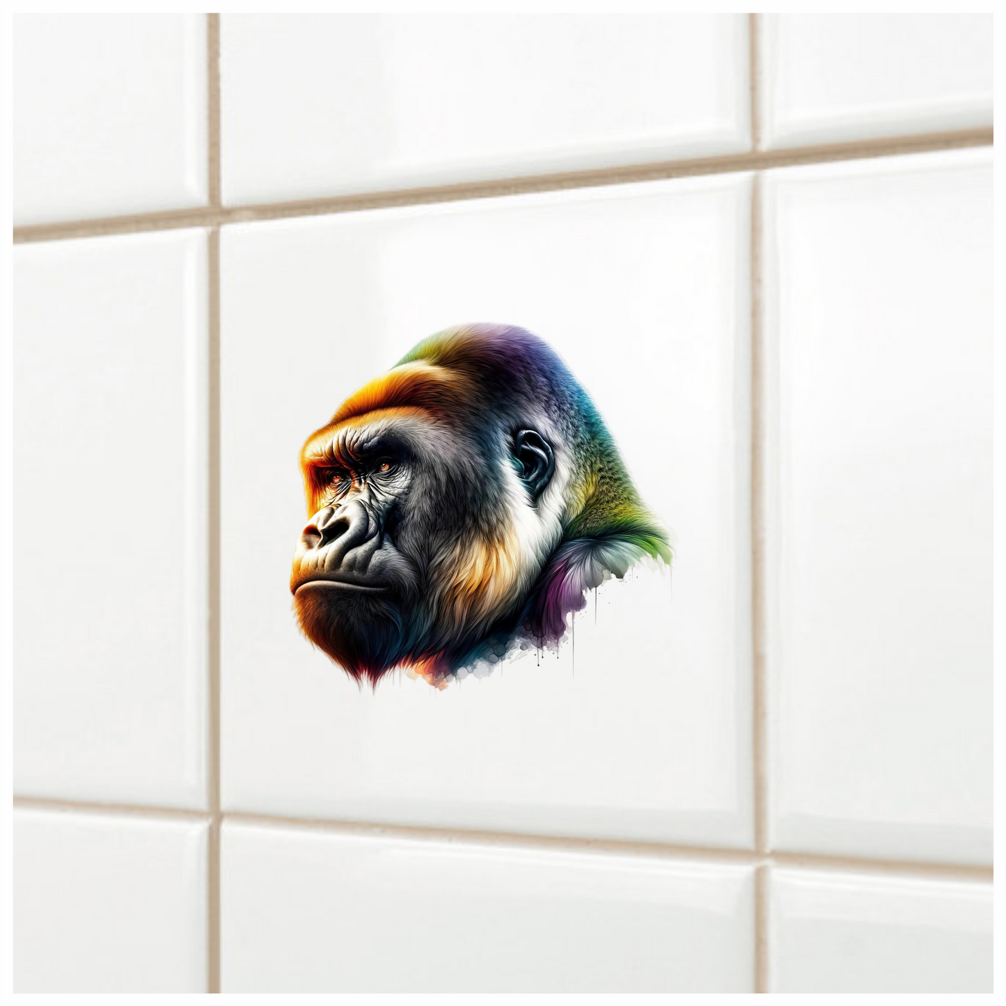 Gorilla Colorful Head Animal Vinyl Sticker Decal