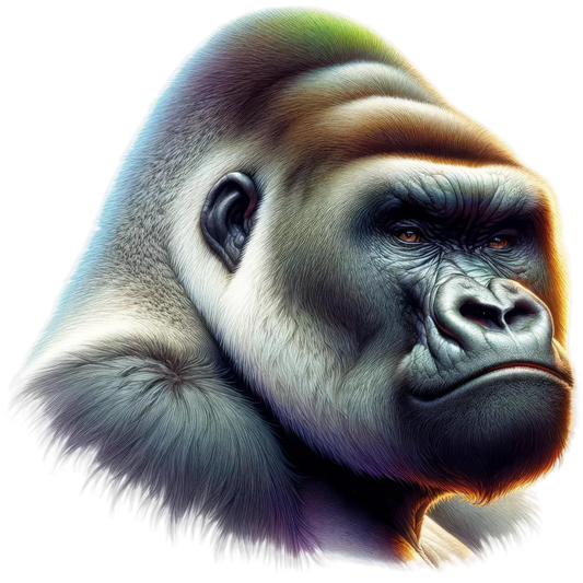 Gorilla Black Fur Intense Eyes Side Vinyl Sticker Decal