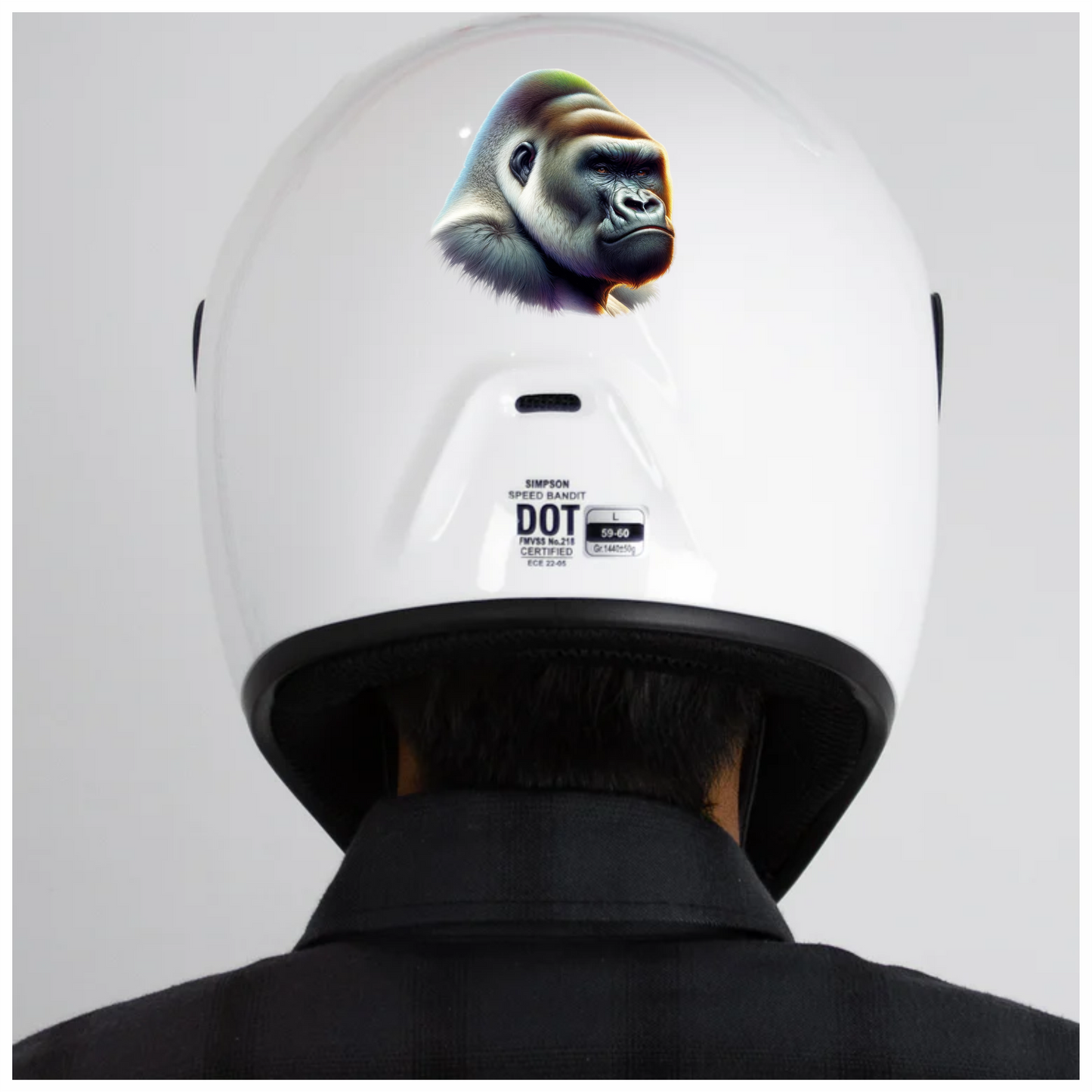 Gorilla Black Fur Intense Eyes Side Vinyl Sticker Decal