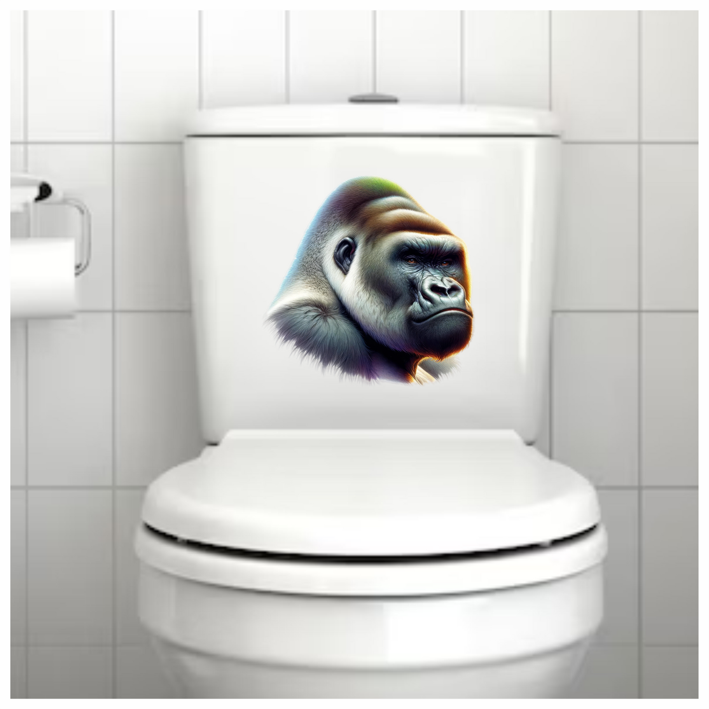 Gorilla Black Fur Intense Eyes Side Vinyl Sticker Decal