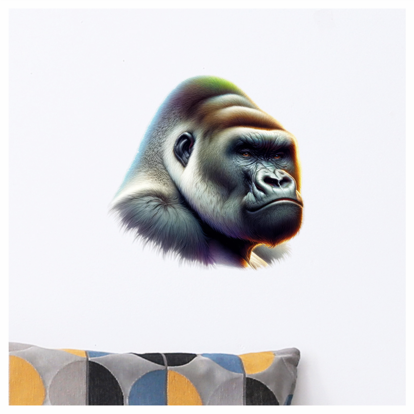 Gorilla Black Fur Intense Eyes Side Vinyl Sticker Decal