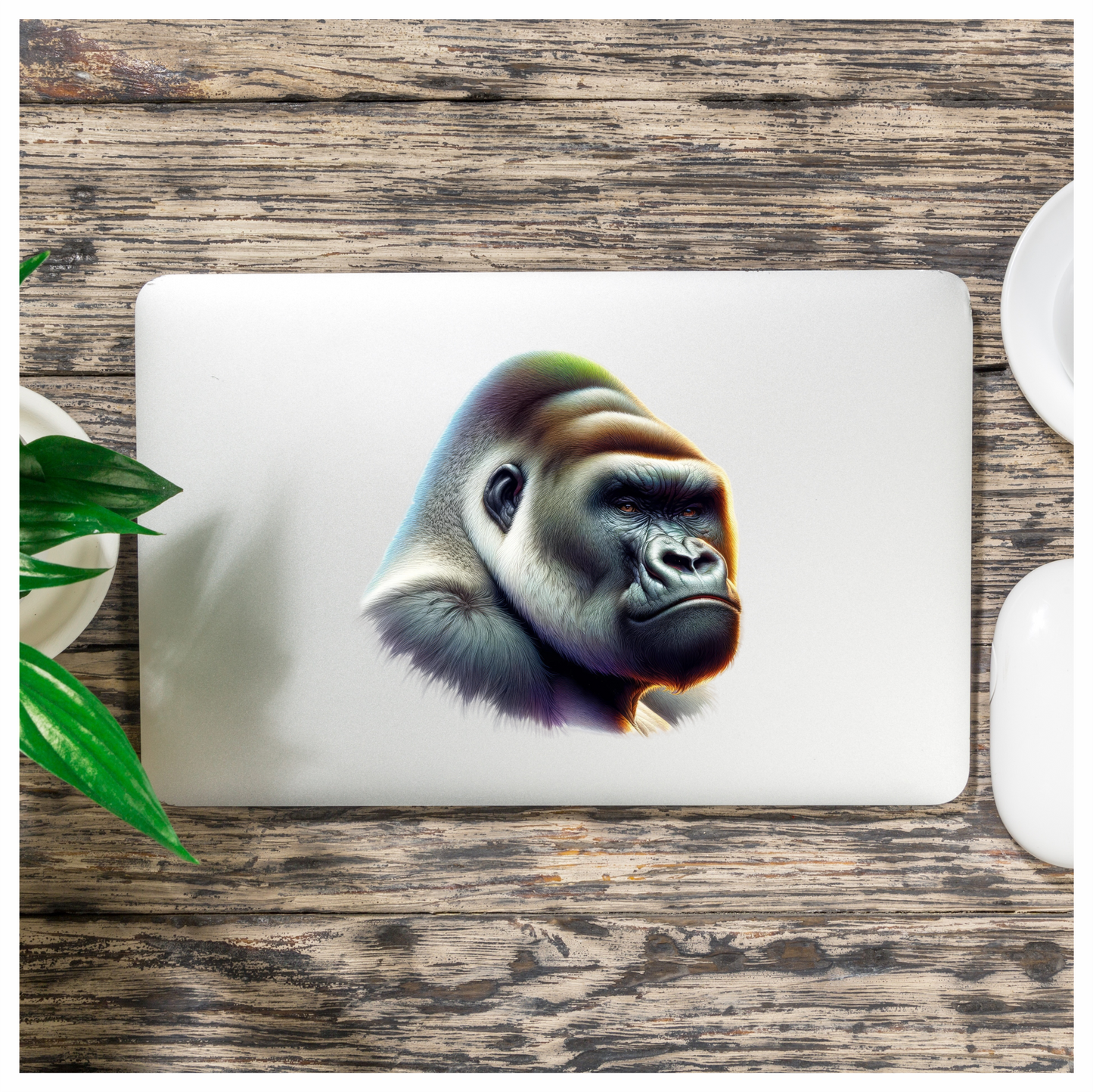 Gorilla Black Fur Intense Eyes Side Vinyl Sticker Decal