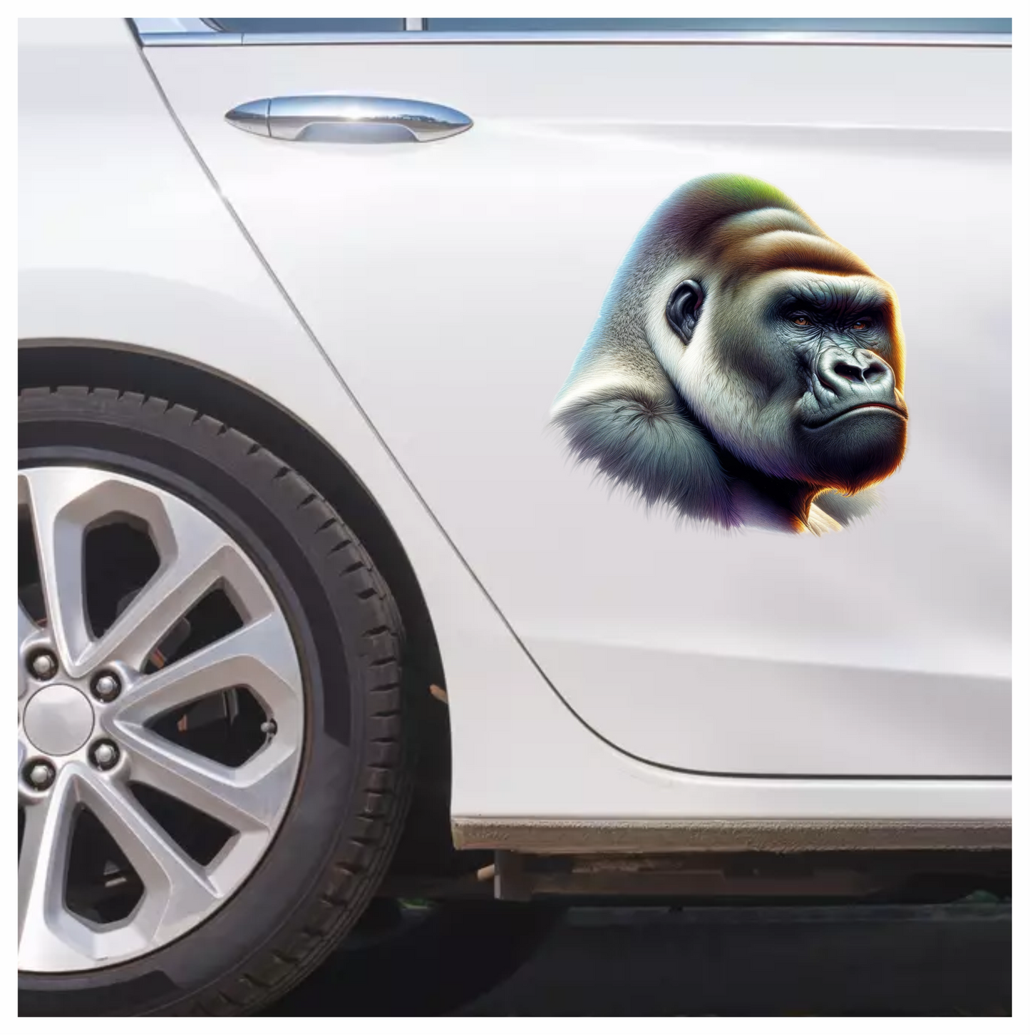 Gorilla Black Fur Intense Eyes Side Vinyl Sticker Decal