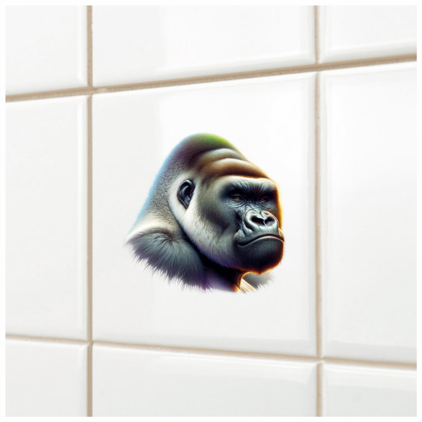Gorilla Black Fur Intense Eyes Side Vinyl Sticker Decal