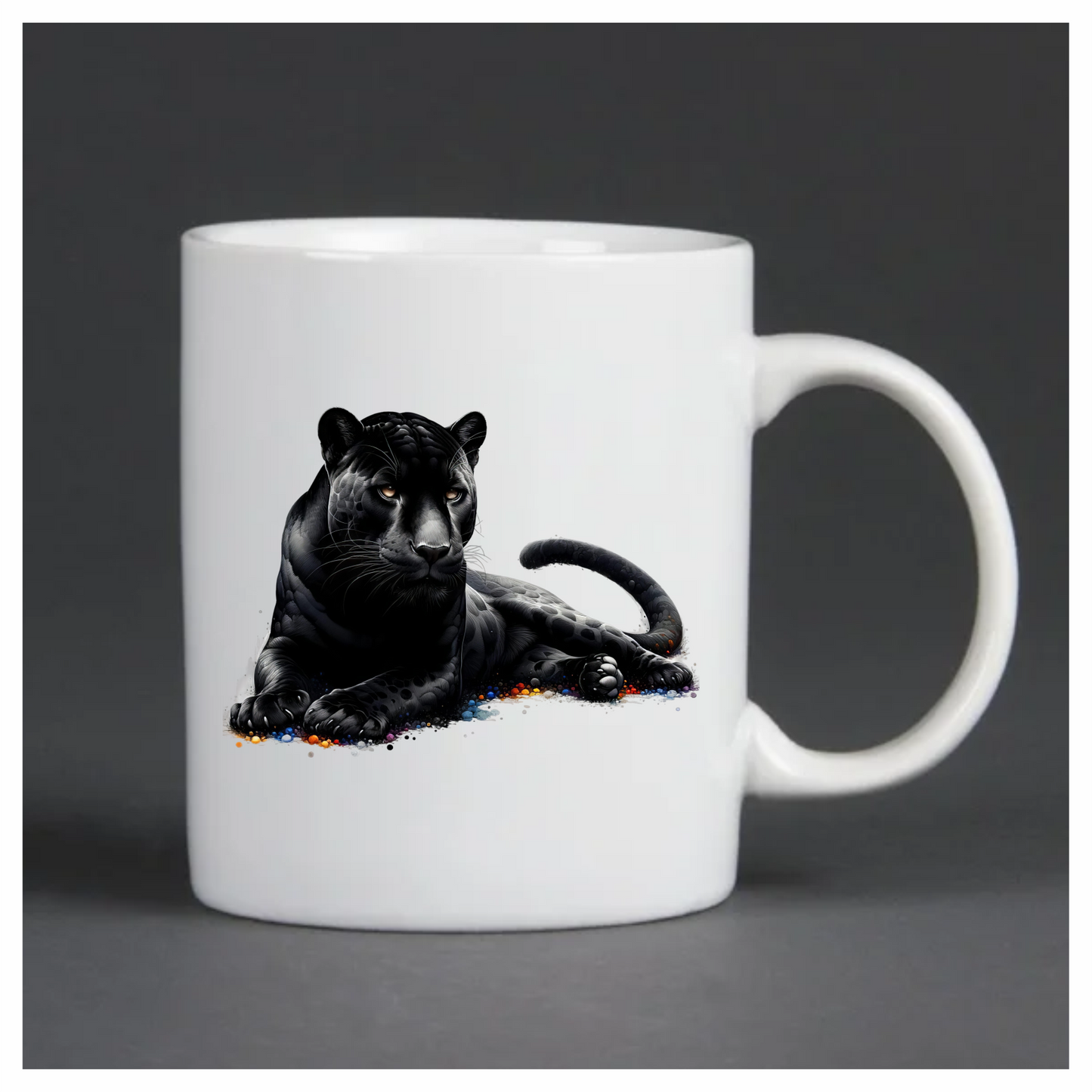 Black Panther Lying Colorful Spots Vinyl Sticker Decal