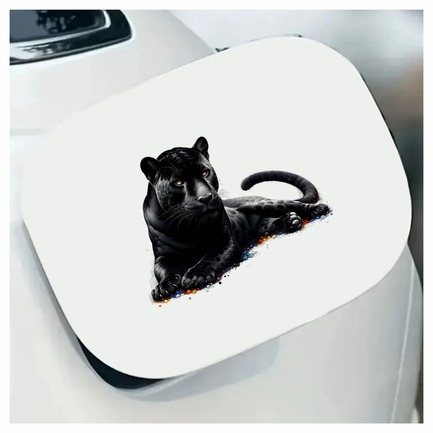 Black Panther Lying Colorful Spots Vinyl Sticker Decal