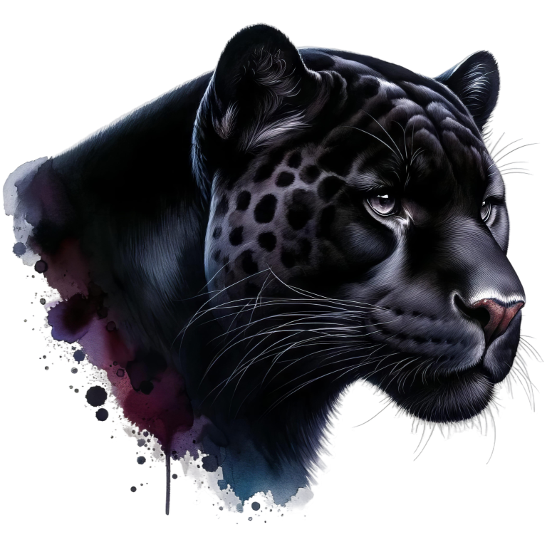 Jaguar Black Animal Watercolor Art Vinyl Sticker Decal