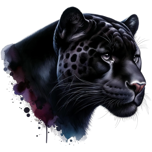Jaguar Black Animal Watercolor Art Vinyl Sticker Decal