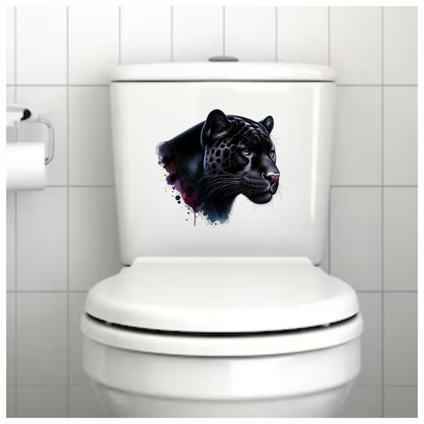 Jaguar Black Animal Watercolor Art Vinyl Sticker Decal