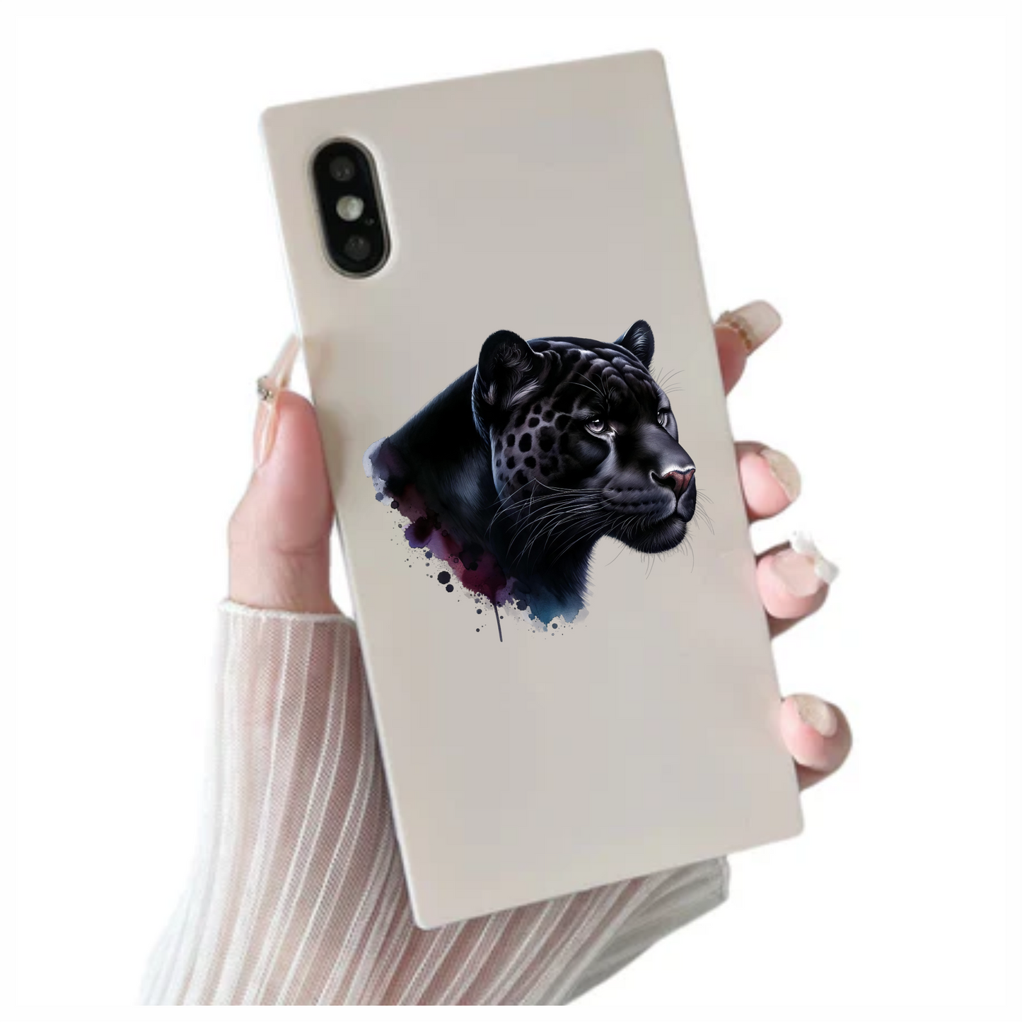 Jaguar Black Animal Watercolor Art Vinyl Sticker Decal