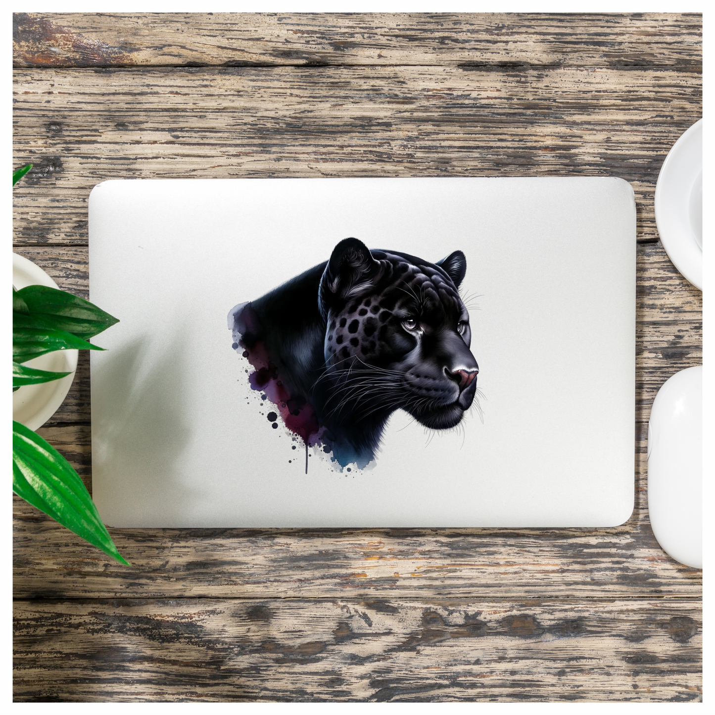 Jaguar Black Animal Watercolor Art Vinyl Sticker Decal