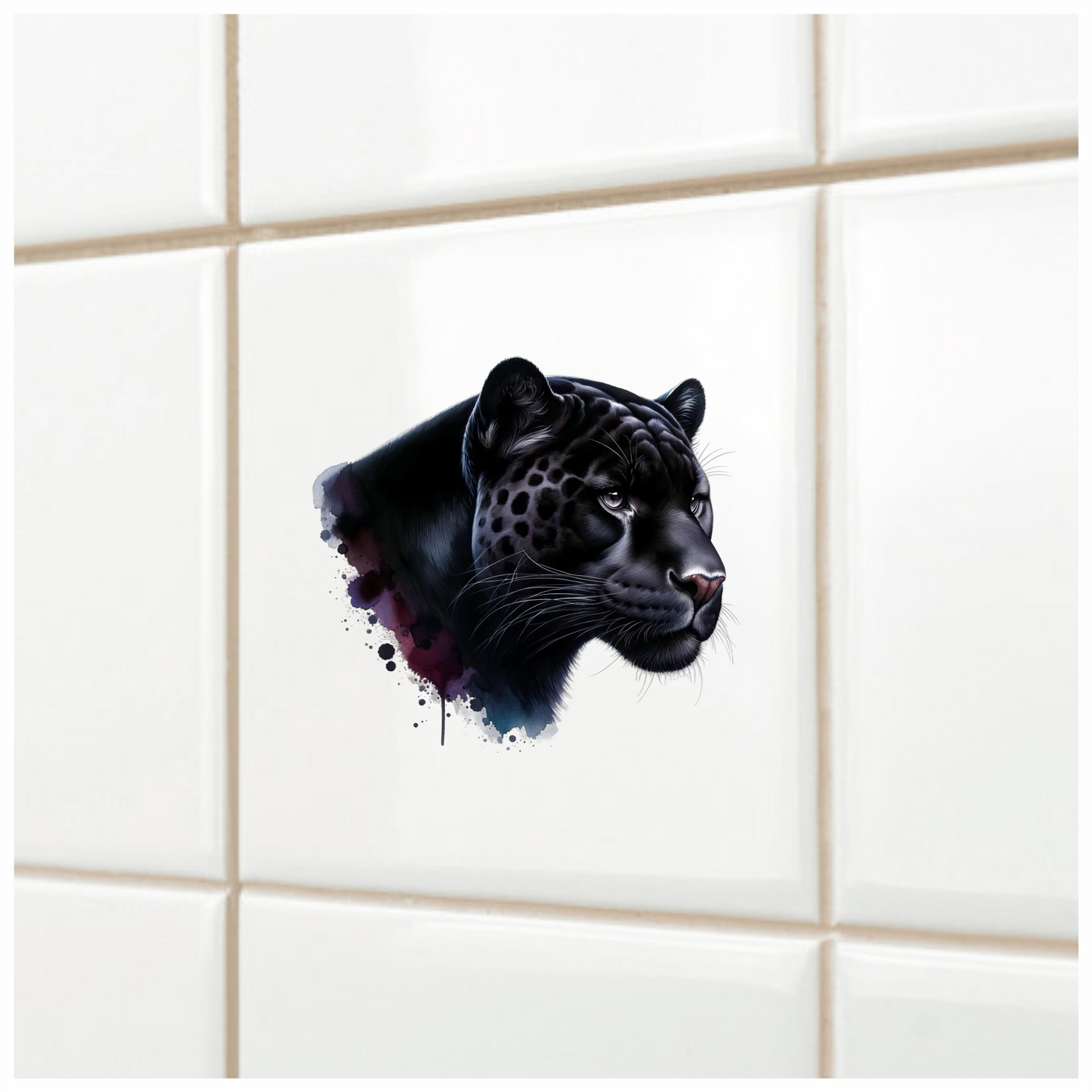 Jaguar Black Animal Watercolor Art Vinyl Sticker Decal