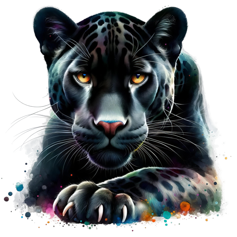 Jaguar Black Animal Fierce Yellow Color Vinyl Sticker Decal