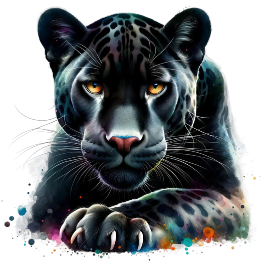 Jaguar Black Animal Fierce Yellow Color Vinyl Sticker Decal