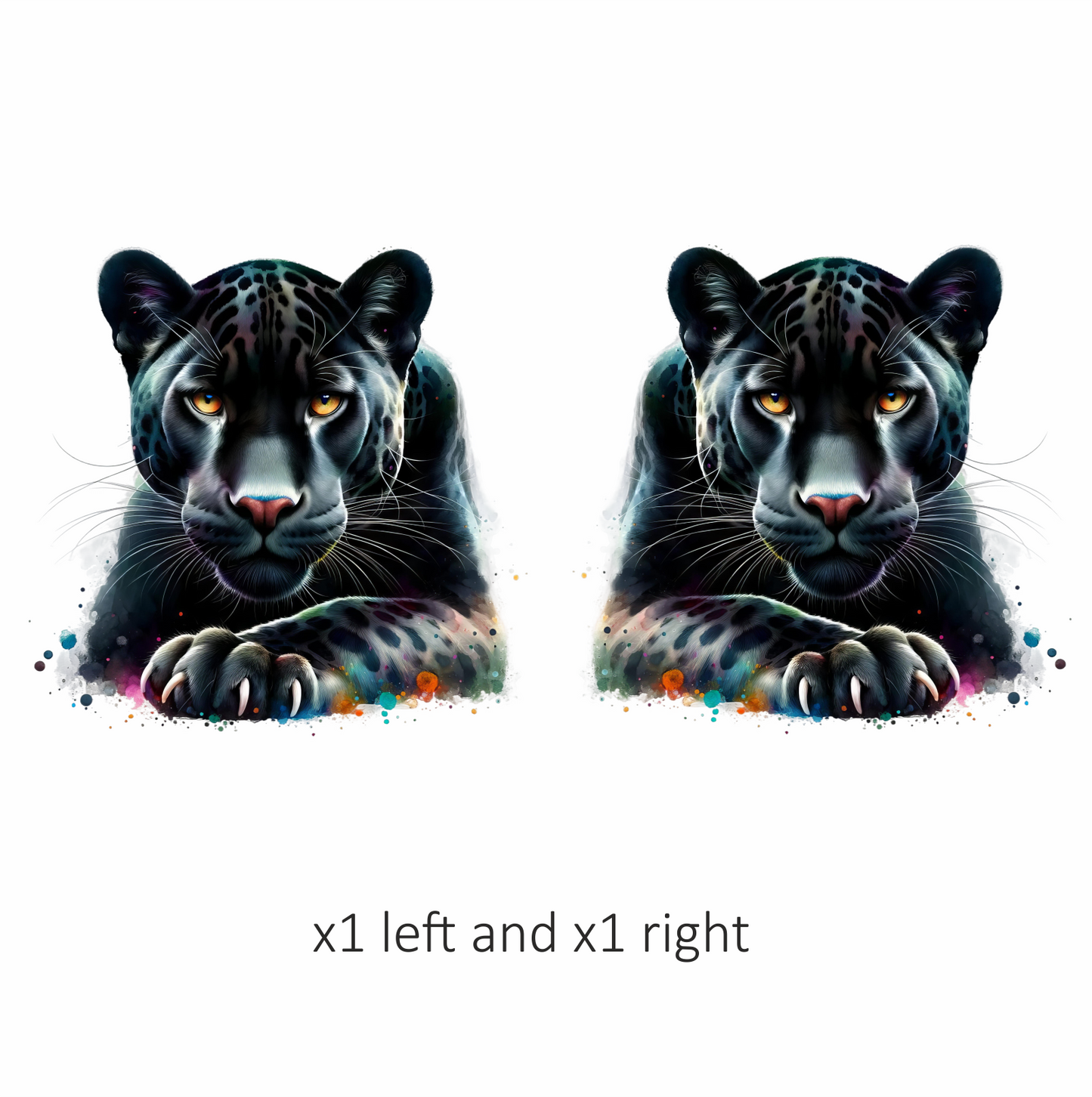 Jaguar Black Animal Fierce Yellow Color Vinyl Sticker Decal