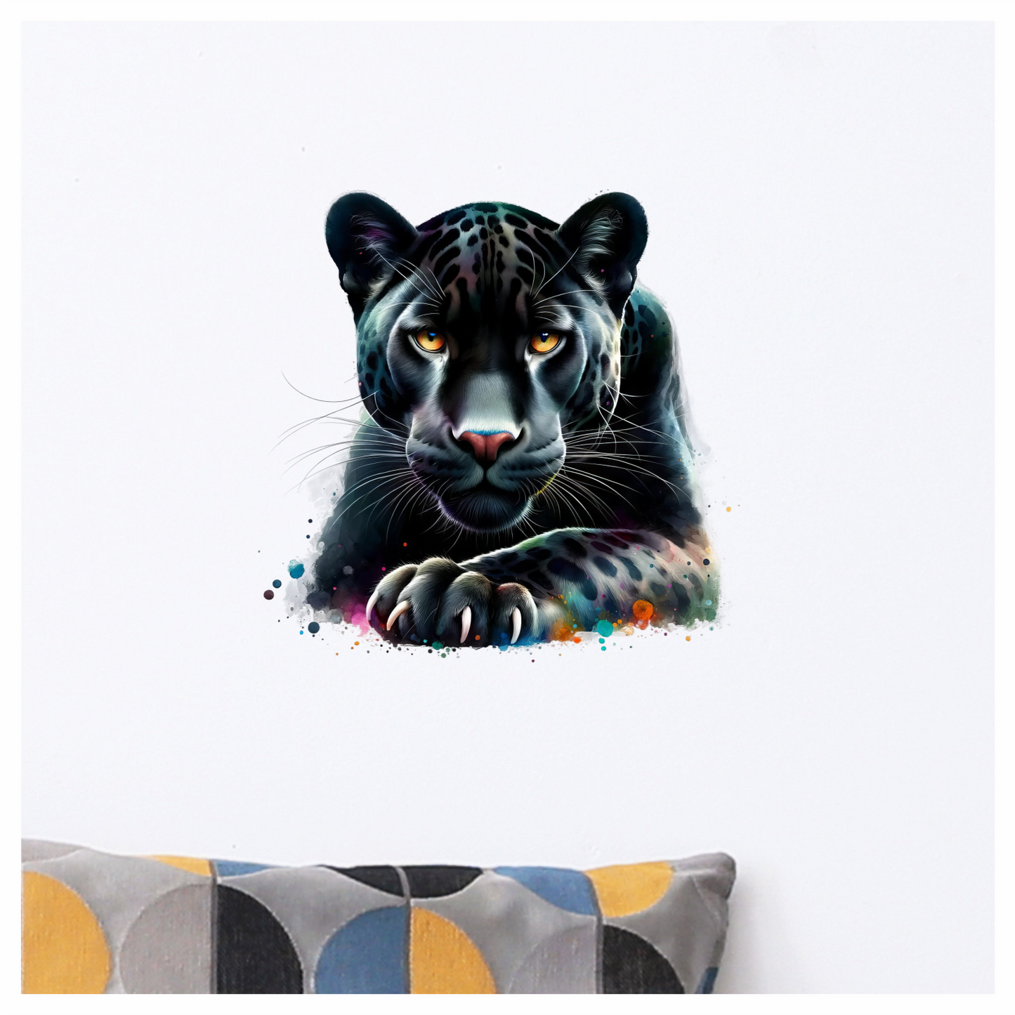 Jaguar Black Animal Fierce Yellow Color Vinyl Sticker Decal