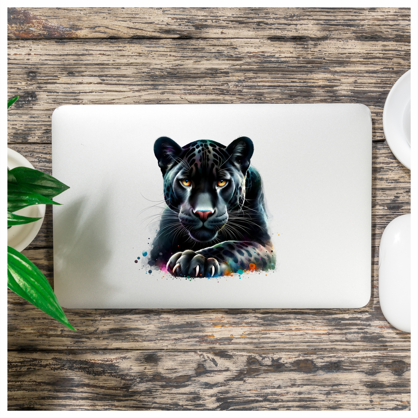 Jaguar Black Animal Fierce Yellow Color Vinyl Sticker Decal