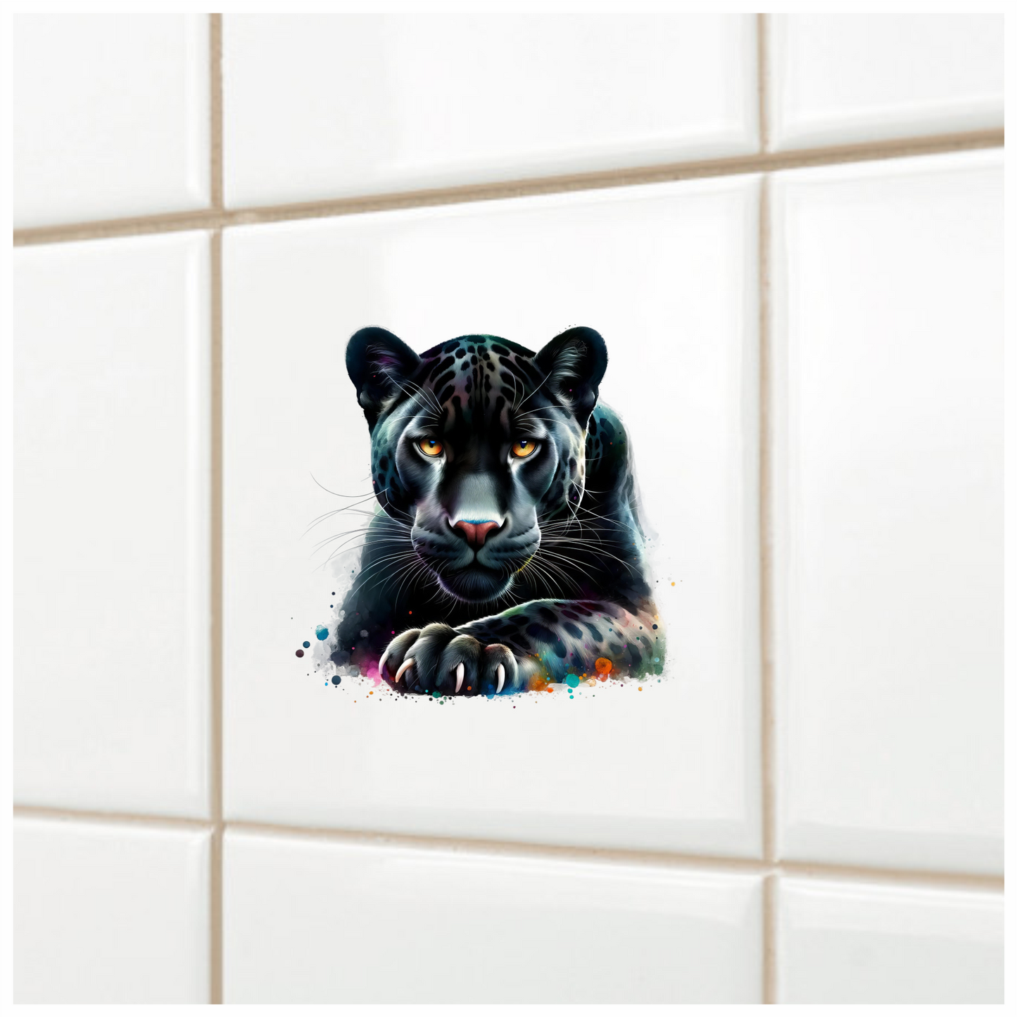 Jaguar Black Animal Fierce Yellow Color Vinyl Sticker Decal