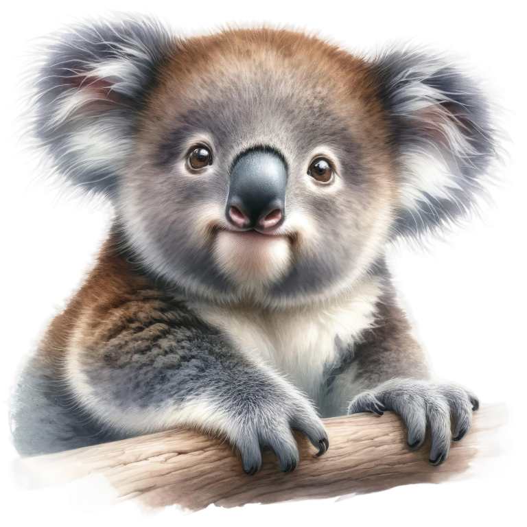 Koala Brown Fur Tree Climbing Cute Vinyl Sticker Decal