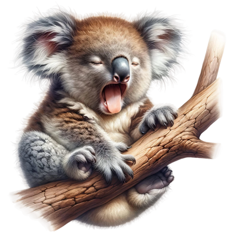 Koala Brown Tree Sleeping Vinyl Sticker Decal