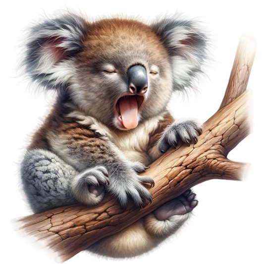 Koala Brown Tree Sleeping Vinyl Sticker Decal
