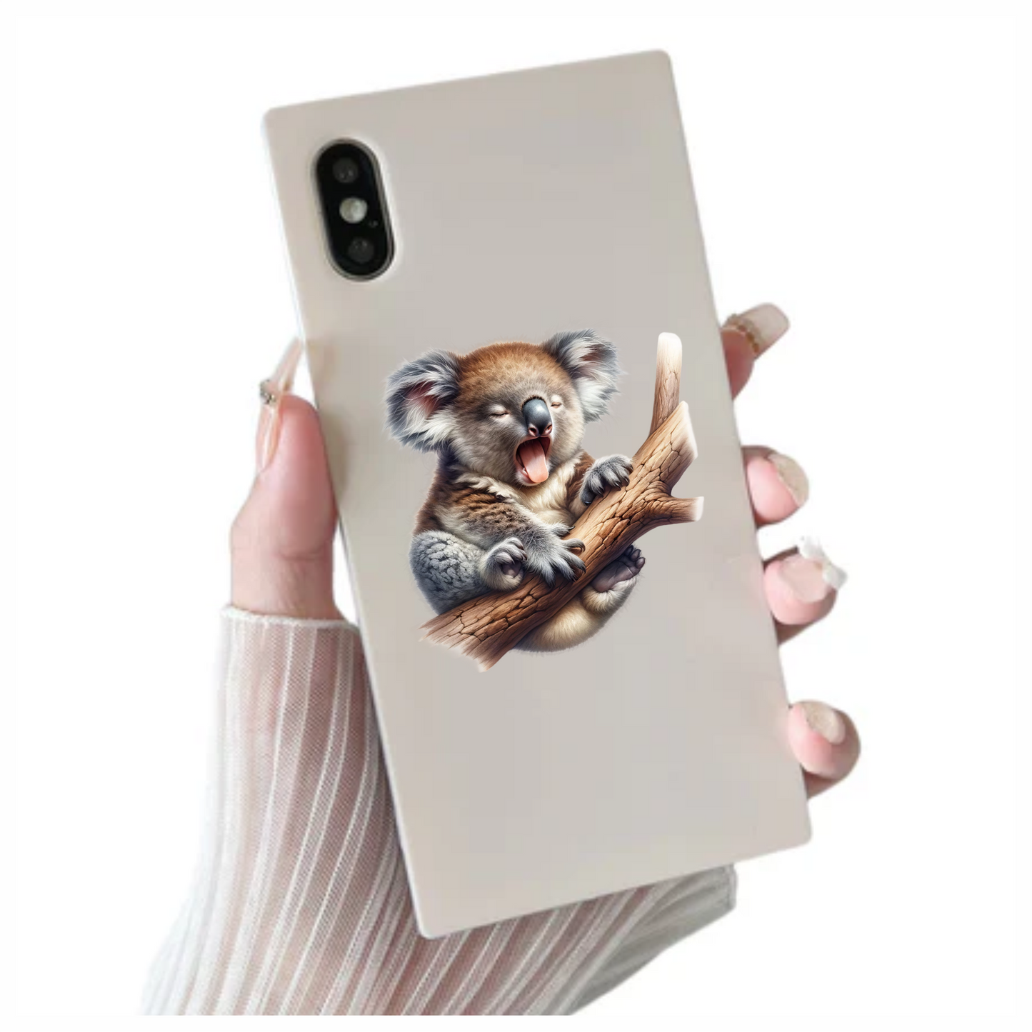 Koala Brown Tree Sleeping Vinyl Sticker Decal