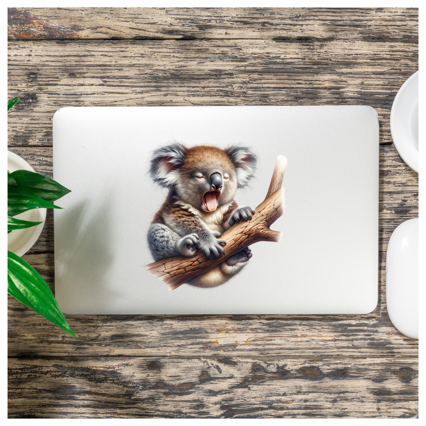 Koala Brown Tree Sleeping Vinyl Sticker Decal