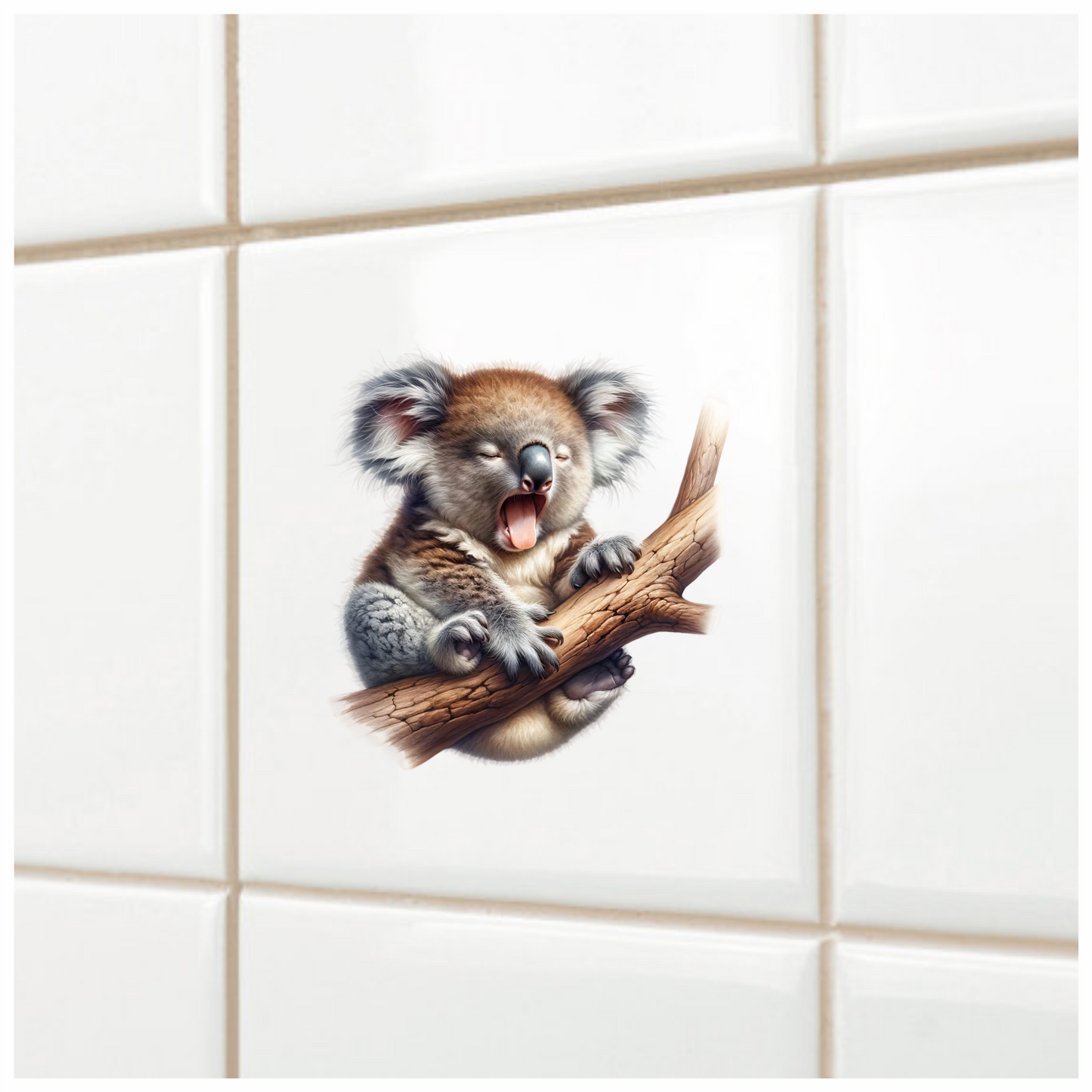 Koala Brown Tree Sleeping Vinyl Sticker Decal