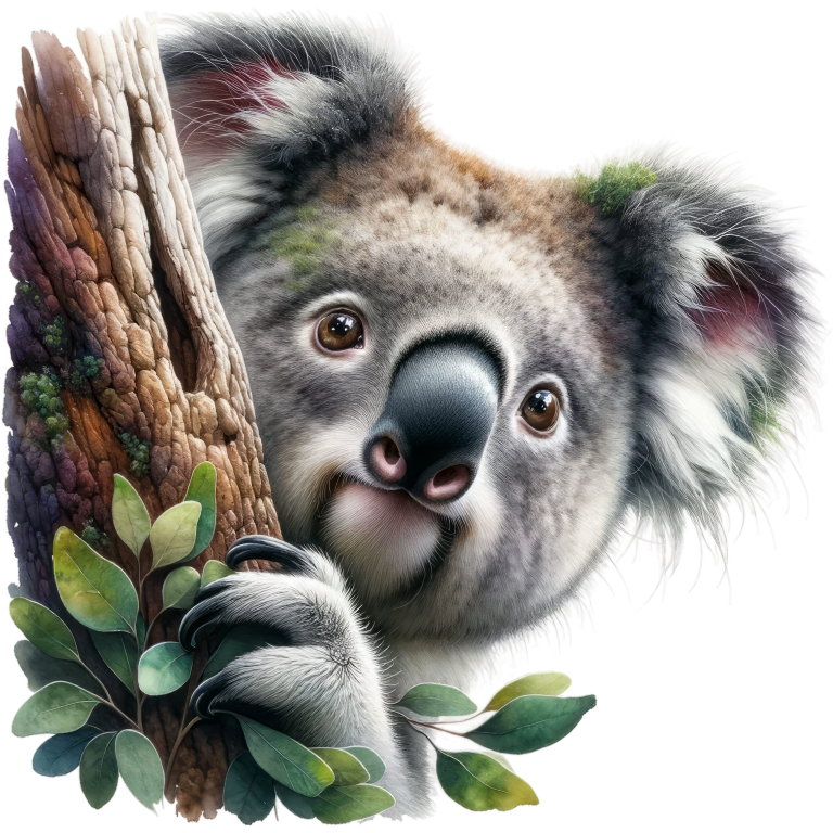 Koala Brown Tree Leaves Cute Animal Vinyl Sticker Decal