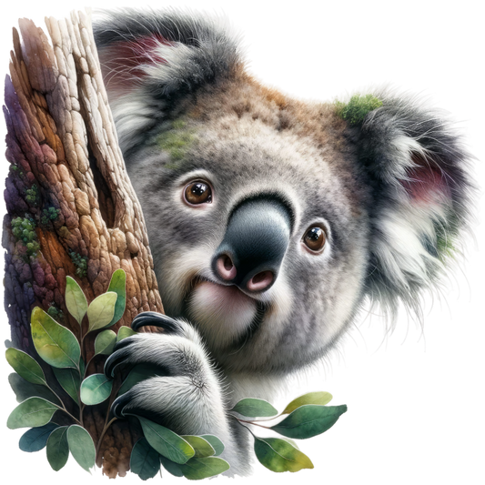 Koala Brown Tree Leaves Cute Animal Vinyl Sticker Decal
