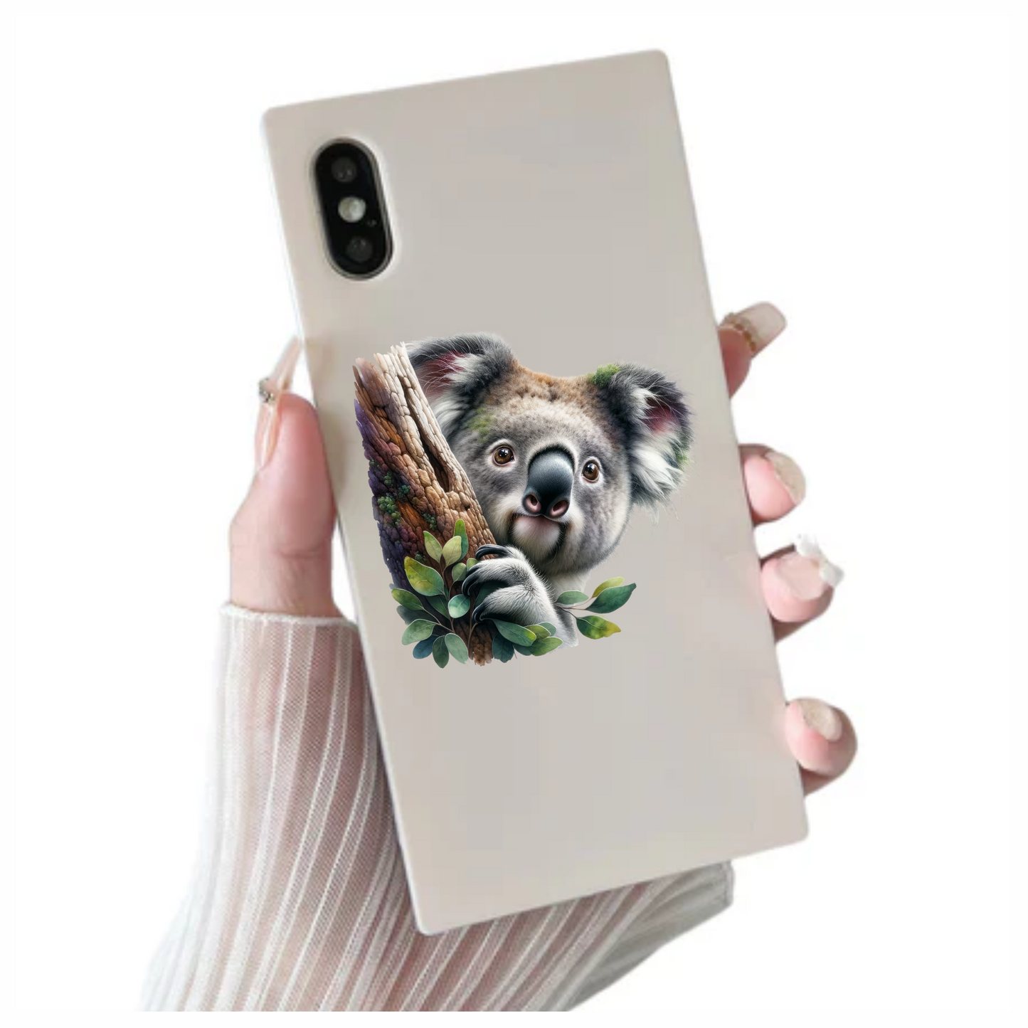 Koala Brown Tree Leaves Cute Animal Vinyl Sticker Decal