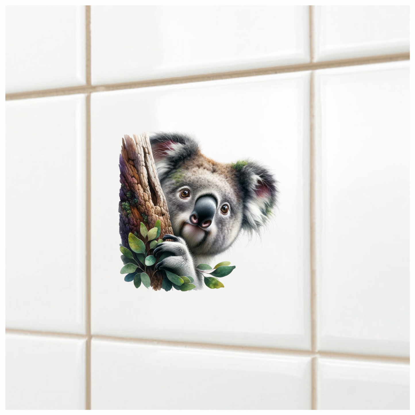 Koala Brown Tree Leaves Cute Animal Vinyl Sticker Decal