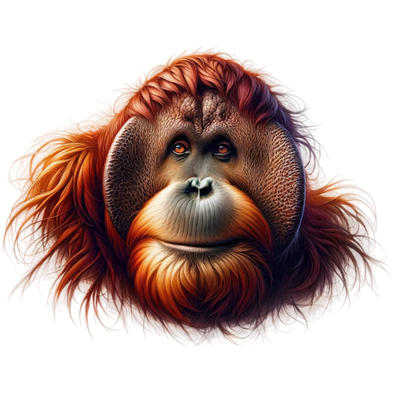Orangutan Orange Fur Vinyl Sticker Decal