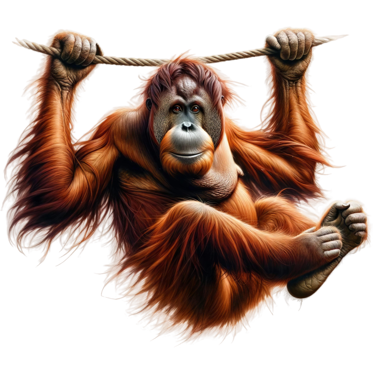 Orangutan Hanging Brown Fur Vinyl Sticker Decal