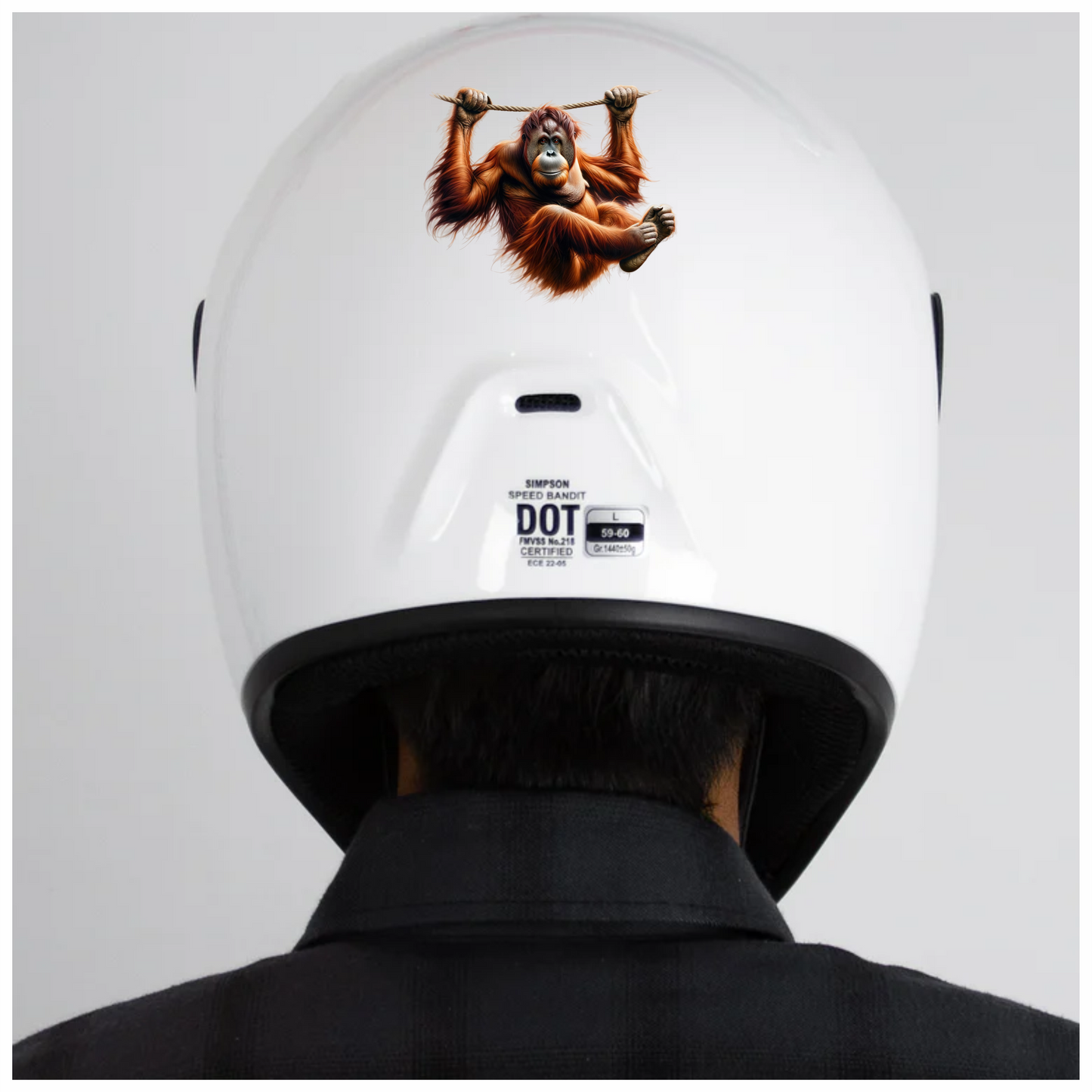 Orangutan Hanging Brown Fur Vinyl Sticker Decal