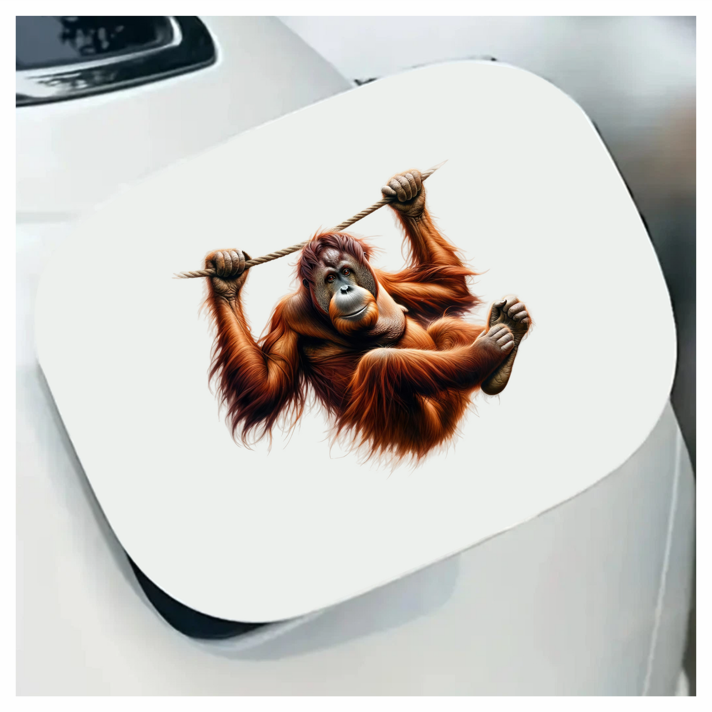 Orangutan Hanging Brown Fur Vinyl Sticker Decal