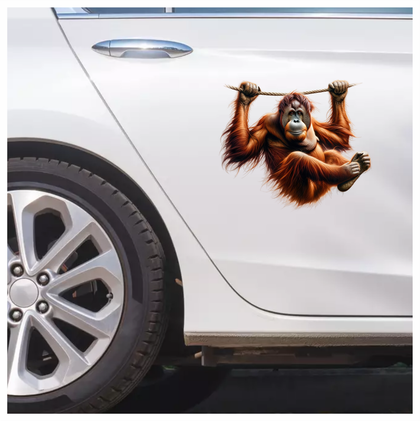 Orangutan Hanging Brown Fur Vinyl Sticker Decal