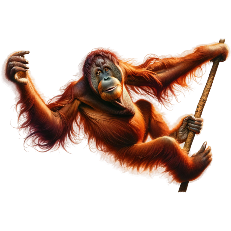 Orangutan Red Hanging Branch Vinyl Sticker Decal
