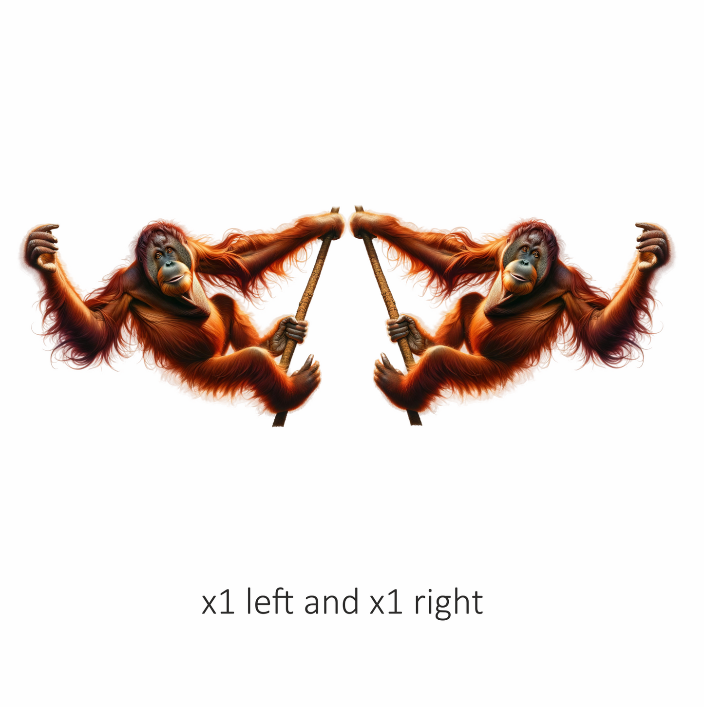 Orangutan Red Hanging Branch Vinyl Sticker Decal