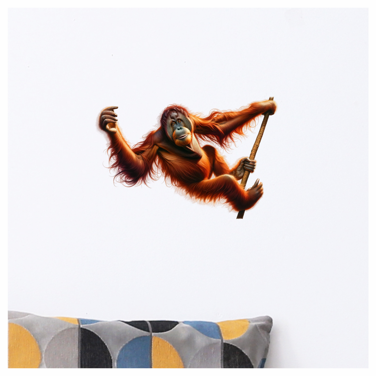 Orangutan Red Hanging Branch Vinyl Sticker Decal