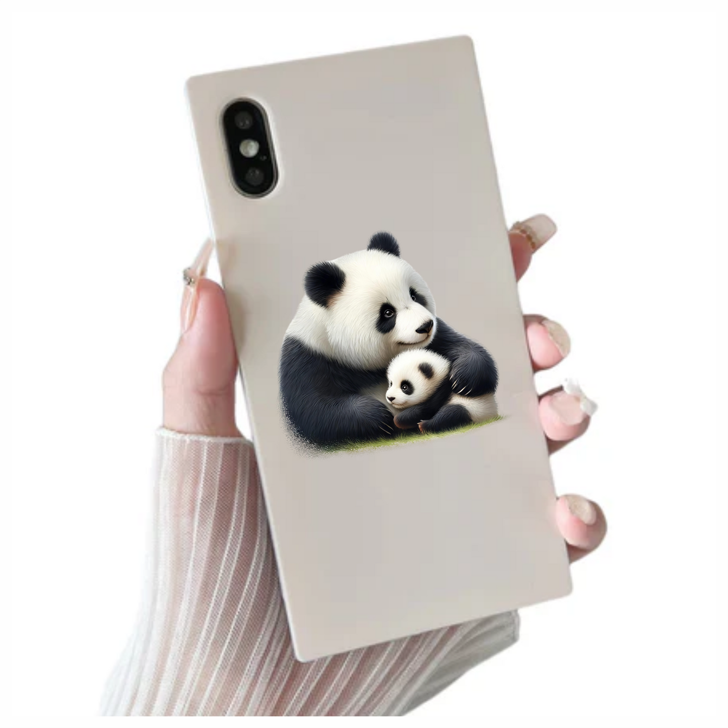 Panda Black White Mother Baby Vinyl Sticker Decal