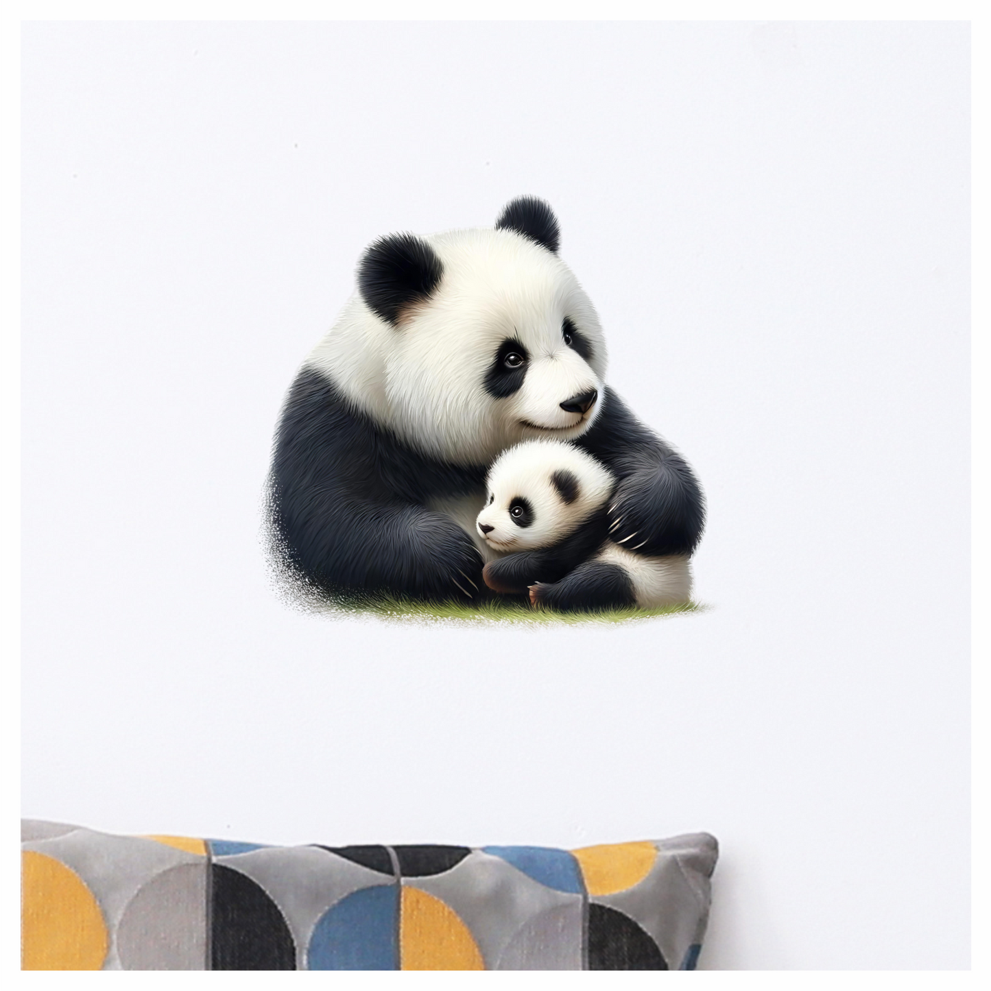 Panda Black White Mother Baby Vinyl Sticker Decal