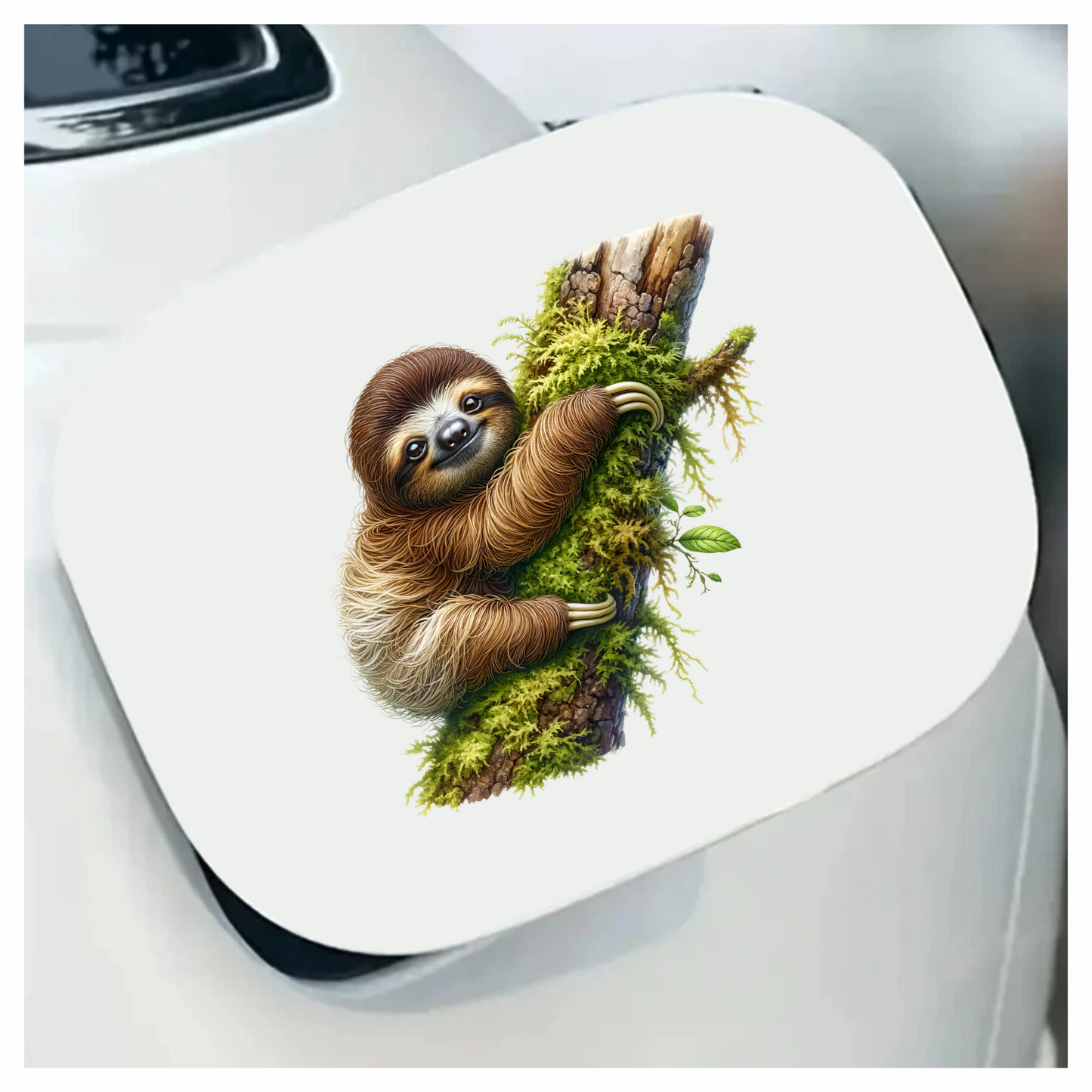 Sloth Brown Moss Tree Vinyl Sticker Decal