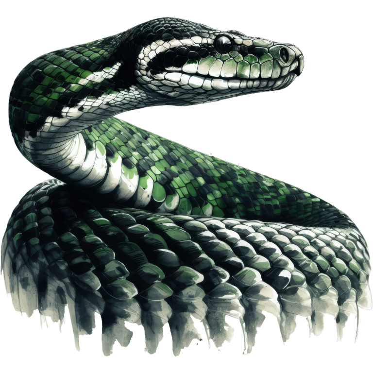 Green Snake Realistic Reptile Scales Glossy Vinyl Sticker Decal